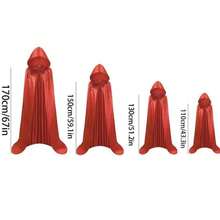 Multicolored Satin Hooded Robe 110-170 Cm Medieval Little Red Riding Hood Vampire Wizard Halloween Cosplay Costume Suitable For Both Men And Women - Multicolor - View 7