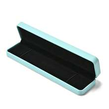 Oirlv Light Blue PU Jewelry Gift Box, Portable Ring Earring Necklace Bracelet Storage Case, Wedding Engagement Gift Packaging Box - Light Blue - View 15