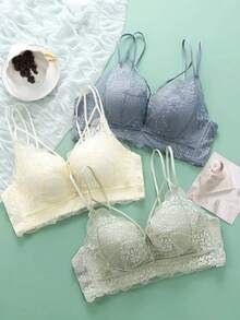Enhance Your Bust! Spring Lingerie Set: Non-Wired Bra And Panties. - Cream White - View 8