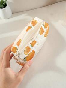 1 buah Tas Penyimpanan Pembalut Wanita Motif Quilted Orange & Rabbit, Kantong Organizer Tampon Mini dengan Resleting Portabel untuk Wanita, Anak Perempuan, dan Perjalanan Sehari-hari di Luar Ruangan. - MultiWarna - View 5