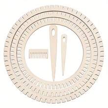 Set Alat Tenun Kayu Bundar 6 Buah dengan Sisir Tenun dan Jarum Bentuk Tetesan Air Mata, Cocok untuk Kerajinan DIY dan Pembuatan Perhiasan, Alat Tenun, Penggemar Jahit, Pemula dan Profesional, Alat Tenun Portabel, Aksesoris Jahit - Berbagai gaya - View 3