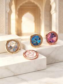 Dudukan Cincin Ponsel Resin Epoksi Motif Marmer, Penyangga Cincin Jari yang Dapat Diputar 360°, Braket Pegangan Ponsel Anti Jatuh Perekat Mandiri, Penopang Ponsel Meja Multifungsi, Aksesori Ponsel Portabel, Desain Pola Geometris Modis, Universal untuk Smartphone, Hadiah Ideal untuk Penggunaan Sehari-hari - MultiWarna - View 1