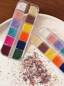 12 Colors/Box Colorful Caviar Beads Nail Art Decorations, Dopamine Mini Beads Heart Shape DIY Decorative Accessories, Suitable For Nail Art Embellishment DIY Accessories - Multicolor - View 4