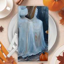 2/4/48pcs Halloween Series Toilet Reading Ghost Pattern Printed Kitchen Towels - Super Soft, Highly Absorbent Polyester Dish Cloths And Hand Towels, Perfect For Holiday Decor, Kitchen Decor, Party Decor. - Multicolor - View 7