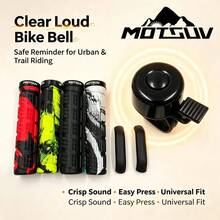 MOTSUV Set Bicycle Handlebar Rubber Soft Comfortable Grip Anti-Slip + Bell + Brake Cover - Multicolor - View 7