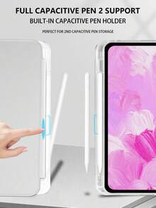 1件裝透明壓克力三折玫瑰紅平板保護殼，相容 iPad Mini6/Mini7/Air/Air2/9.7/10.2/10.5/10.9 (Air4-Air8)/Pro 11/10th Gen/A16/Pro 11 2024 機型，可折疊平板保護套，附透明壓克力背殼、三折支架、睡眠/喚醒功能、內置筆槽，不含筆，部分機型附相機框 - 玫紅色 - 查看 6