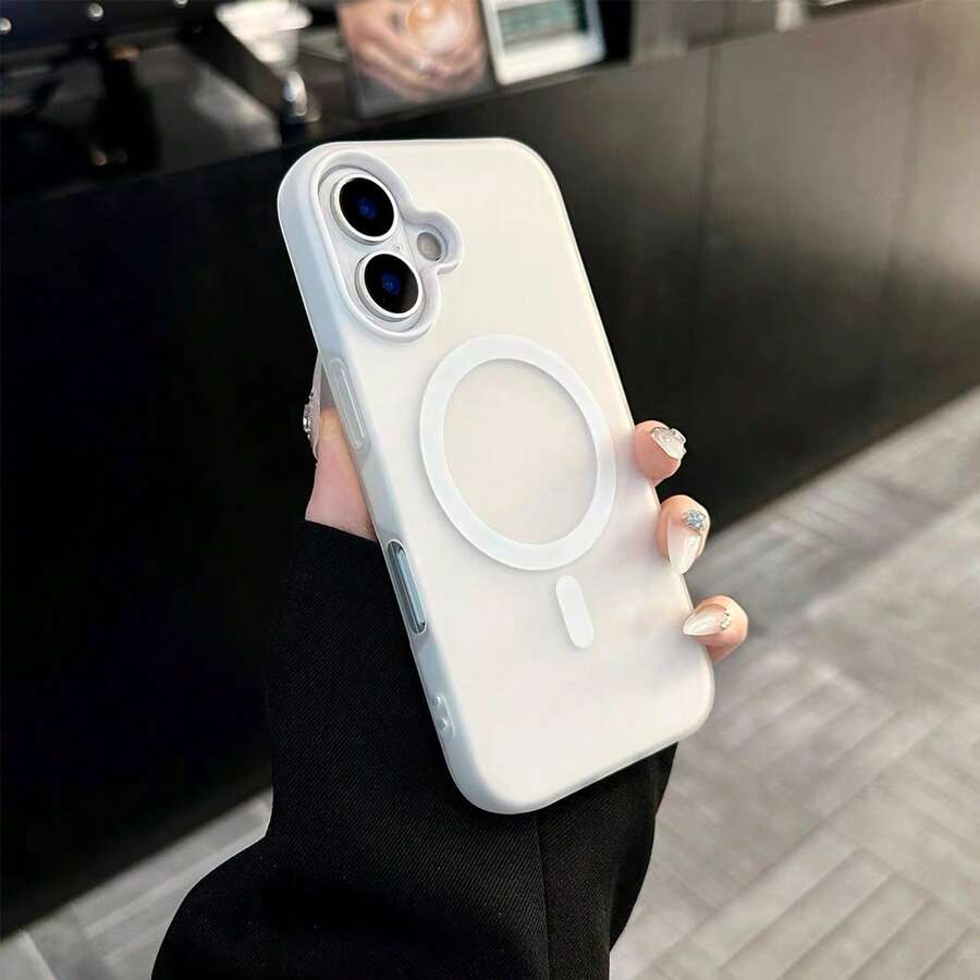 Summer Fresh Color Jelly 2-In-1 Magnetic Phone Case Compatible With Iphone 16 17 16e 17e, Matte Finish Anti-Drop Hard Shell Compatible With Iphone 15 14 13 11 16 Pro Max 17 Pro Max 12 - White - View 1