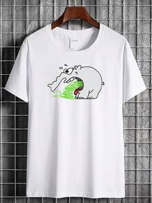 Camiseta Vintage de la Gira de Otto Waalkes de 1997 - Camiseta Retro con Gráficos y Personaje de Dibujos Animados Divertido, Tela Suave y Transpirable, Corte Regular, Cuello Redondo, Manga C - Blanco - Ver 1
