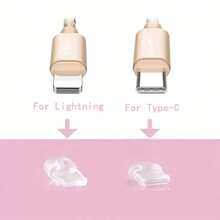 1pc Phone Dust Plug Pink Heart Keychain Pendant - Pink - View 8