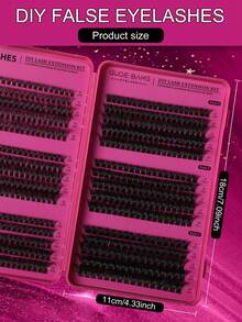 Buku Bulu Mata D Curl 570pcs, Kapasitas Besar, Kualitas Premium, Terjangkau, Bulu Mata Palsu Mink 3D DIY Baru, Lembut & Mengembang, Ekstensi Bulu Mata, Penggunaan Makeup, Ekstensi Bulu Mata DIY di Rumah - D - View 2