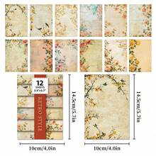24 feuilles de papier vintage à fleurs pour scrapbooking, bloc de papier à peintures florales à l'aquarelle, papier artisanal vintage, papier de décoration pour planificateur, papier artisanal pour journal de festival, fournitures pour la fabrication de cartes, rentrée scolaire - A - Voir 9