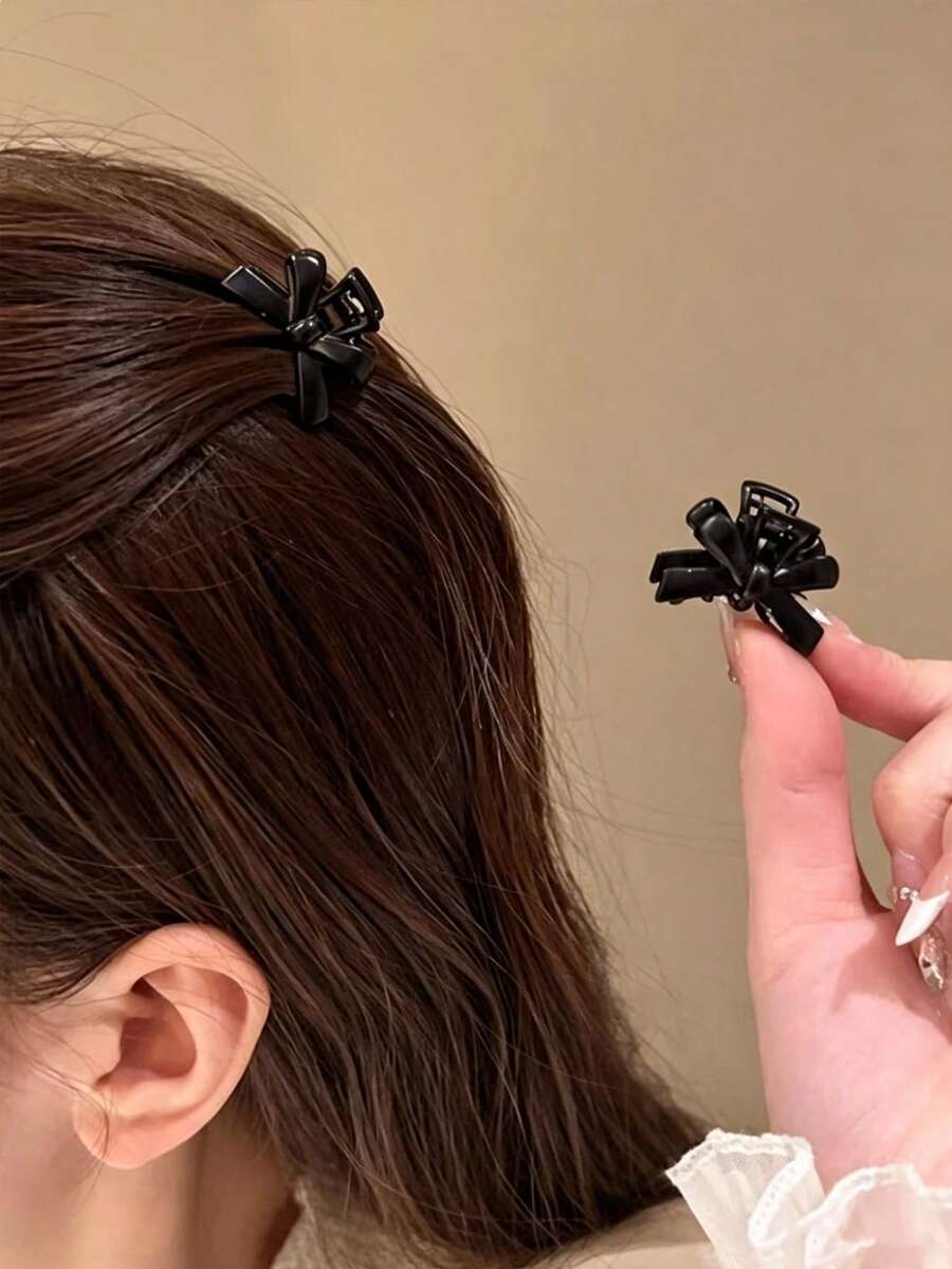 2pcs Women's Bow Mini Hair Clips, Front Hair Clips Side Clips Bangs Clips Hair Accessories, Suitable For Daily Wear