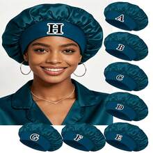 1PC Green Bonnet With 26 Letters Print, Wide Brim Sleep Cap For All Hairstyles, Soft Hair Care Shower Cap Multifunctional Hair Accessory. - Green SM06 1PC - View 8