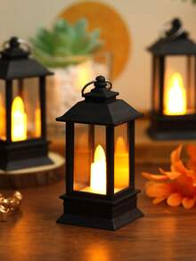 1PC Mini Retro Decoration Lantern Light For Home Decoration, With Battery, Indoor Room Desktop Decoration Night Light, Mini Wind Light, Suitable For Holiday, Party, Wedding Decoration, Bedroom Decoration LED Candle Light,Chrismas Decor Light - House-shaped Lantern - View 17