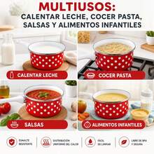Cacerola universal antiadherente con estampado de puntos y mango único. - Ver 5