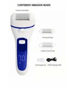 Rechargeable Electric Feet Callus Remover Machine Foot Dead Skin Grinder Pedicure Foot File Callus Remover,Equipped With LCD Display, Offers Coarse, Medium, And Fine Grinding Head Options, Suitable For Home Or Travel Use - Multicolor - View 13