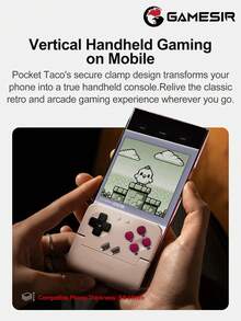 GameSir Pocket Taco Retro Gaming Controller IOS Android Phone Mobile Gamepad For Switch 2/1 Via Bluetooth Connection Vertical Handheld Gaming Experience Portable 600mAh Battery Lightweight Off White And Atomic Purple - View 4