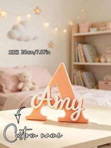 1pc Customized 3D Printed Nameplate Decor - Personalizable Name/Text/Initial, Suitable For Birthday, Wedding, Graduation Gifts, Can Be Used As Office, Home Desktop Decoration Customized Nameplate - Plastic Material, Also Can Be Used As Table Centerpiece, Back To School Gift - Black - View 11
