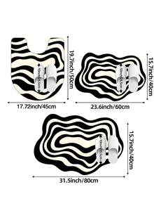 1PC Black And White Striped Asymmetrical Modern Design Creative Bath Mat, Bathroom Rug, Doormat, Small Rug, Carpet, Floor Mat, Home Decor, Area Rug, Outdoor Mat, Home Decor, Area Carpet, Bedroom Rug, Graduation Season Gift, Washable Rug - A - View 13
