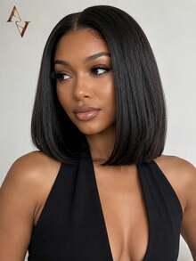ARABELLA 13x6 Glueless Lace Frontal Wig Silky Straight Natural Black 100% Human Hair Breathable Cap With Drawstring Pre-Cut Lace Ear-To-Ear Shape Pre-Plucked Pre-Bleached Parting Free 10-30 Inch Ready To Go - SNatural - View 2