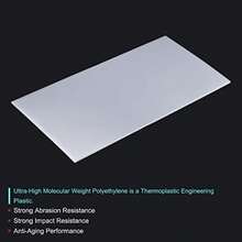UHMW Sheet Ultra High Molecular Weight Polyethylene Sheet Hard Plastic Sheet Board 6.1''x 12 '' X 0.08'' White - White - View 3