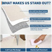 Modern Washable Solid Kitchen Printed Area Rug Easy To Clean Home Aesthetic Decor Carpet Stain Resistant Non Shedding Floorcover Low Pile Soft Entrance Runner Rug Non Slip Bordered Mat Throw Rug For Living Room Dinning Room Bathroom Bedroom Laundry - 米灰色 - 查看 10