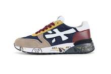 Men's Retro Color Block Suede Panel Sneakers Breathable Mesh Casual Running Shoes Non-Slip Printed Sole Fashion Walking Trainers - 邇富大米灰藍卡 - 查看 3