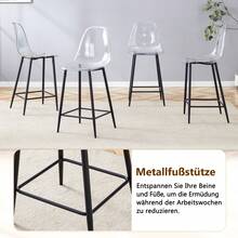 Black Dining Chair, Transparent Plastic - 黑色 - 查看 5
