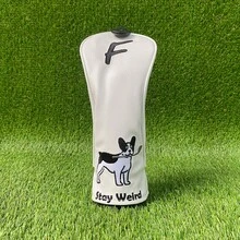 Sarung Kepala Stik Golf, Sarung Kepala Driver, Fairway, Hybrid, Blade, Mallet, Putter, Motif Anak Anjing Lucu, Bahan PU Premium, Aksesoris Golf - Putih - View 13