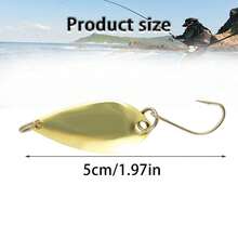 金屬匙形釣魚路亞，高反光金銀色匙形路亞附單鉤，平滑游動的人造餌，輕量旋轉路亞，適用於鱒魚、鱸魚、淡水釣魚，多色可選 - 彩色 - 查看 11