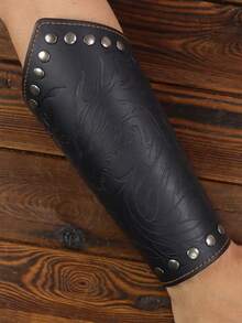 1pc Medieval Viking PU Leather Wristband, Renaissance Period Historical Knight Bracer, Suitable For Renaissance Viking Fair, Role-Playing Games, Halloween Costume Accessory Carnival - B - View 21