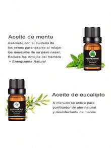Kit De 6 Aceites Esenciales 100% Natural Para Difusor Y Spa - Perfume avanzado para difusor, humidificador y aromaterapia -Té, Menta, Lavanda, Eucalipto, Lemongrass, Naranja., usado para relajar y mejorar el estado de ánimo - Múltiples aromas - Ver 5