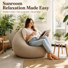 Comfortable Flocked Inflatable Bean Bag Sofa, Waterproof Leak-Proof Inflatable Lounge Chair, Lightweight Foldable Portable Inflatable Seat, Multiple Colors Available, Suitable For Home Relaxation, Outdoor Camping, Beach Party, Balcony Leisure And Office Nap - Multicolor - View 11