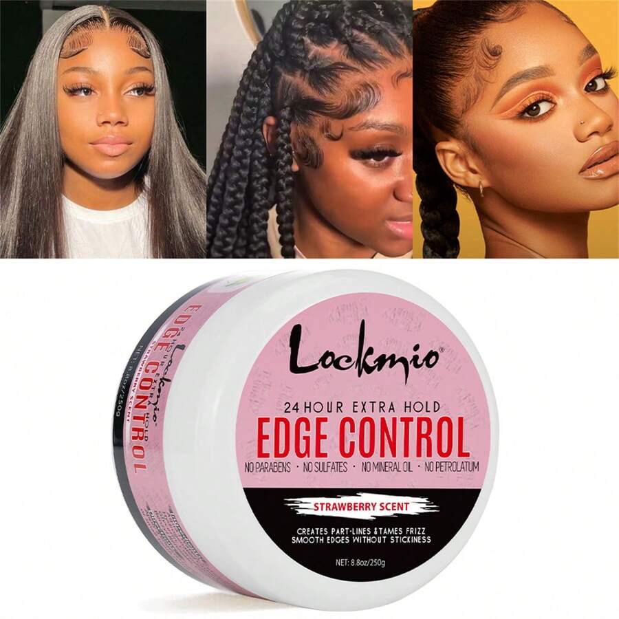 lockmio 250g Edge Control Gel, Long-Lasting Styling Wax For Hairline And Baby Hairs, Natural Frizz-Smoothing Hair Oil Cream For All Hair Types And Styles, Suitable For Men And Women - L-250g-edge-control-gel - View 1