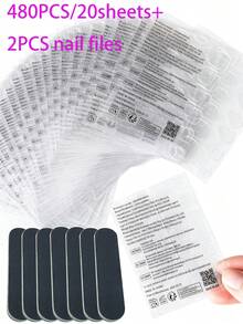 4320PCS/180 Lembar+18PCS Kikir Kuku/Stiker Kuku Perekat Dua Sisi, Stiker Perekat Kuku Transparan, Tahan Air - MultiWarna - View 12