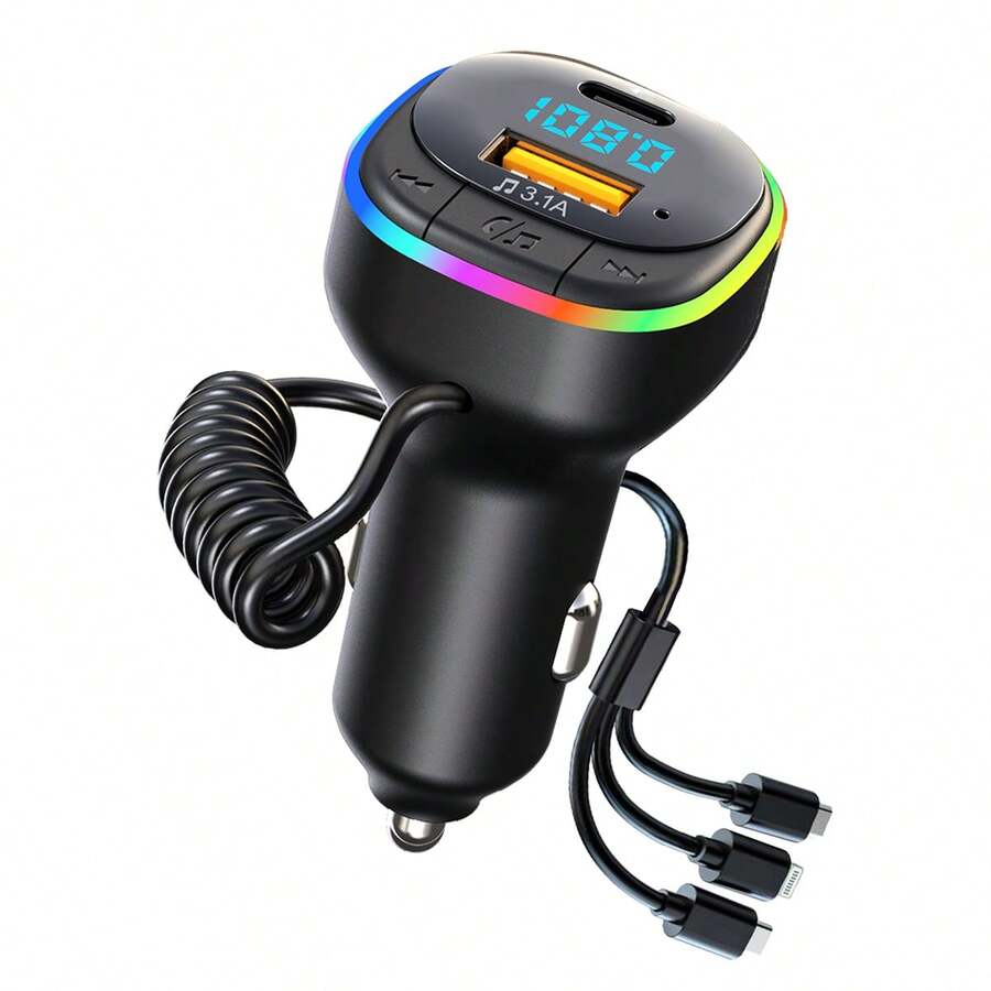 Cargador de coche multifunción de 3.1A y reproductor de medios de coche - Negro - Ver 1