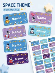 Custom Astronaut Stickers, Cute Personalized Name Tag Stickers, Lunch Boxes And Daily Supplies, Customized Label Decals For Organization, Customizable Name Gift For Friends, Labels Stickers, Personalized Stickers, Birthday, Friendship Day, Christmas - Style D - View 7