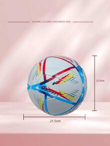 1pc Size 5 Soccer Ball, Vibrant Colorful Design, PVC Machine Stitched Panels, Suitable For Adults, Youth, Students Beginner Training, All-Field Use, Soccer Accessories, Dynamic Sports Design, - Multicolor - View 6