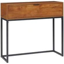 Console Table With Drawer, Coffee Table Hallway Table, Side Table For Living Room & Hallway, Steel, Natural, 80x30x76 Cm - 自然色 - 查看 1