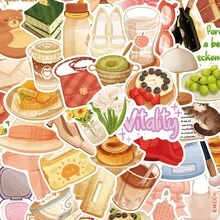 SCXXBSW 50pcs Refined Living Stickers, Cute Cartoon Stcikers For DIY Purposes Such As Skateboarding Mobile Phones - A - View 2