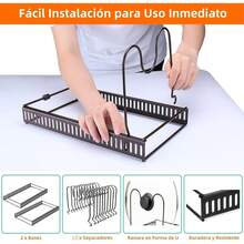 Pot Rack, Two-In-One Retractable Removable Pot And Pan Storage Rack, 13-Layer Divider Rack For Storing Pots And Pans, Pot Lid Rack With Legs, Suitable For Cabinets And Kitchens. - Black - View 10