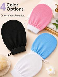 1/4pcs Double-Sided Body Exfoliating Gloves, Deep Cleansing Dead Skin Removal Bath Scrub Mitts, Unisex, Suitable For All Seasons - Multicolor - View 11