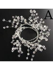3/1pc Transparent Acrylic Crystal Bead Garland, Flexible Artificial Crystal Vine String, Clear Hanging Beads, Suitable For Christmas Tree, Wedding, Holiday Party Decoration, Christmas Tree Decor, Hanging Crystal String - Multiple Styles - View 5