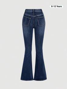 Medium To Large Tween Girls Spring/Autumn Autumn/Winter New Fashion Denim Long Pants - Medium Wash - View 6