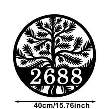 3 Sizes Available! Personalized Pine Tree Metal Sign Custom Number Address Plaque Wall Hanging Metal Wall Art Home Decor Front Door Porch Yard - Black - View 11