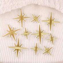 10入/20入 金色與銀色星星布貼花貼布繡 - 多色 - 查看 5