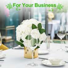 10pcs Artificial Ivory Foam Rose Flowers With Stems, Suitable For DIY Wedding Bouquets, Baptism Centerpieces, Party Decorations, Home Decor (No Box),Room Decor,Home Decoration,Fall Decor, - Multicolor - View 6