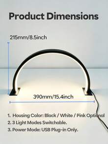 1 قطعة مصباح LED محمول على شكل هلال يعمل بالطاقة عبر USB، مناسب لفن الأظافر، تمديد الرموش، إضاءة الوشم، تصميم الأزياء، إضاءة الأظافر ومصباح مكتب حديث كهدية، للاستخدام في طاولة الزينة، الأعمال اليدوية، المكتب، طاولة السرير، مثالي لهدايا التخرج وأعياد الميلاد والعطلات - مصباح نصف القمر لفن تزيين الأظافر - مشاهدة 10