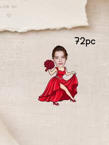 30/72/120pcs Stiker Kartun Foto Kustom, Stiker Karakter Pasangan Kustom untuk Gelas Minuman, Suvenir Pernikahan, Pesta Lajang, Dekorasi Pesta Pertunangan - MultiWarna - View 25