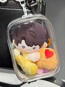 1pc Digital Data Cable Mini Storage Bag, Deep Space Color, Birthday Baby Style, 10cm High Transparent Thickened Blind Box Baby Bag, Double Zipper Dust-Proof Cotton Doll Walking Doll Bento Bag - View 6